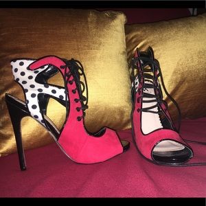 Polka Dot/Red Stiletto High Heels